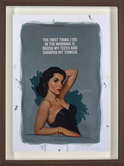 Sharpen My Tongue (Grey) by The Connor Brothers - Framed Hand Coloured Edition
